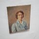 Portrait painting, Painting on old canvas signed Raymond Casez