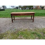 19th century country farmhouse table in walnut and pine, with 3 drawers