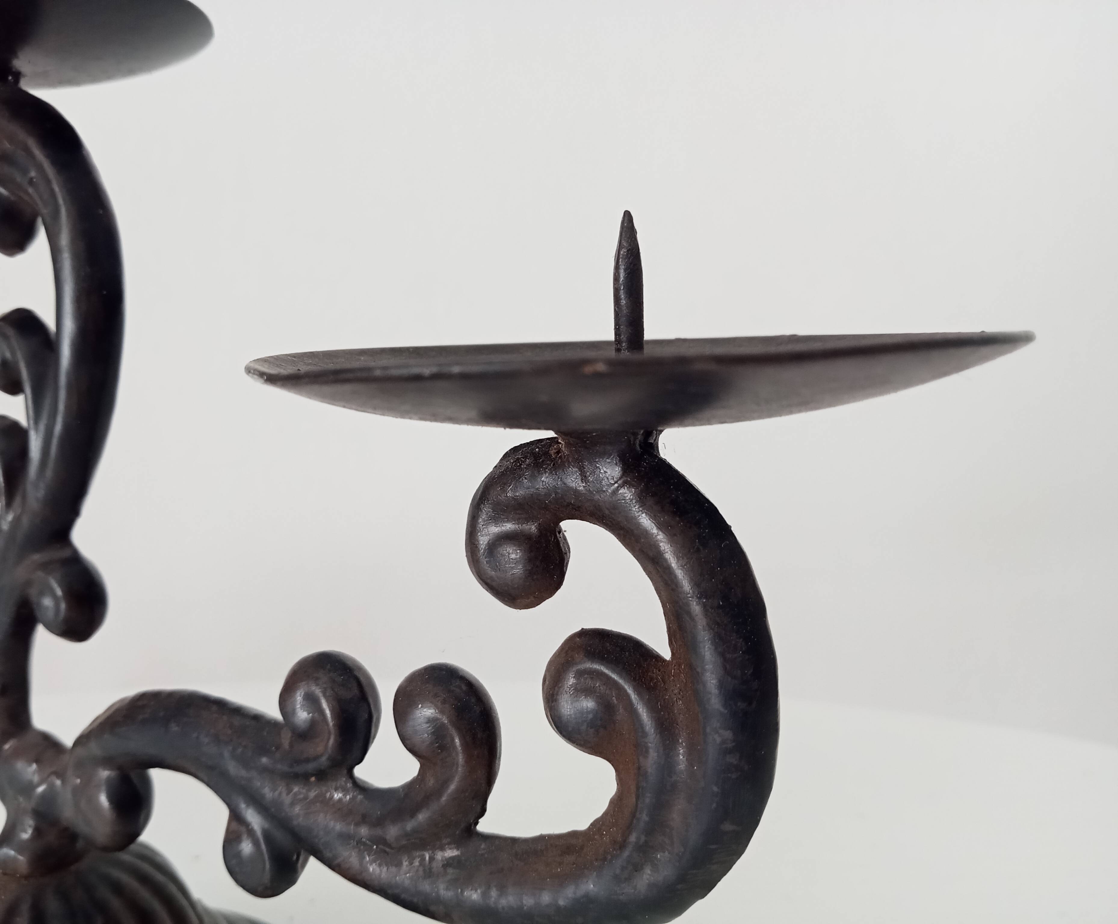 Old enamelled cast iron chandelier