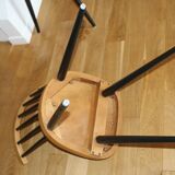 4 Baumann 740G chairs light beech black skai