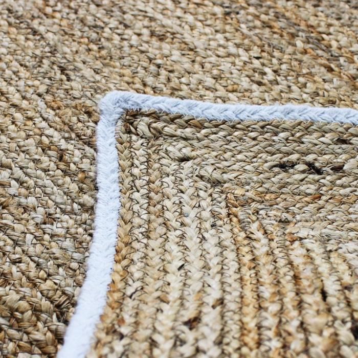Tapis en jute contour blanc 120x170 cm