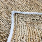 Carpet in white contour jute 120x170 cm