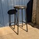 Black leather stools