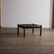 Percival Lafer MP-81 side table in black leather, Brazil 1970s