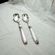 Silver metal salad cutlery