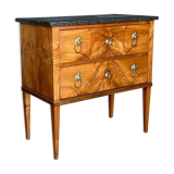 Chest of drawers two drawers restoration black marble heads of lions XIX century