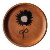 Enamelled stoneware plate, Vallauris, dove pottery