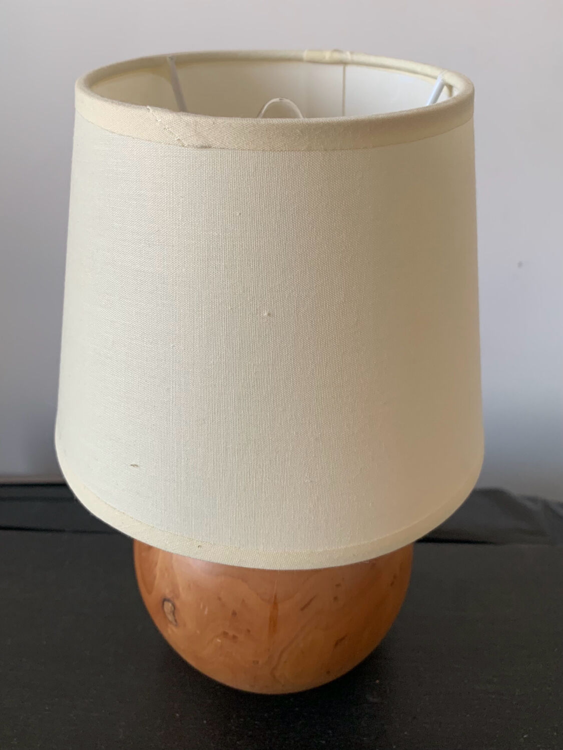 Vintage blond wooden lamp