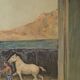Oil on canvas, horse training, signed, circa 1950