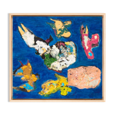 Objets volants, huile sur plaque, 42 x 46 cm