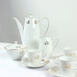 Service à thé Bohême en porcelaine et or, Tchécoslovaquie années 1950