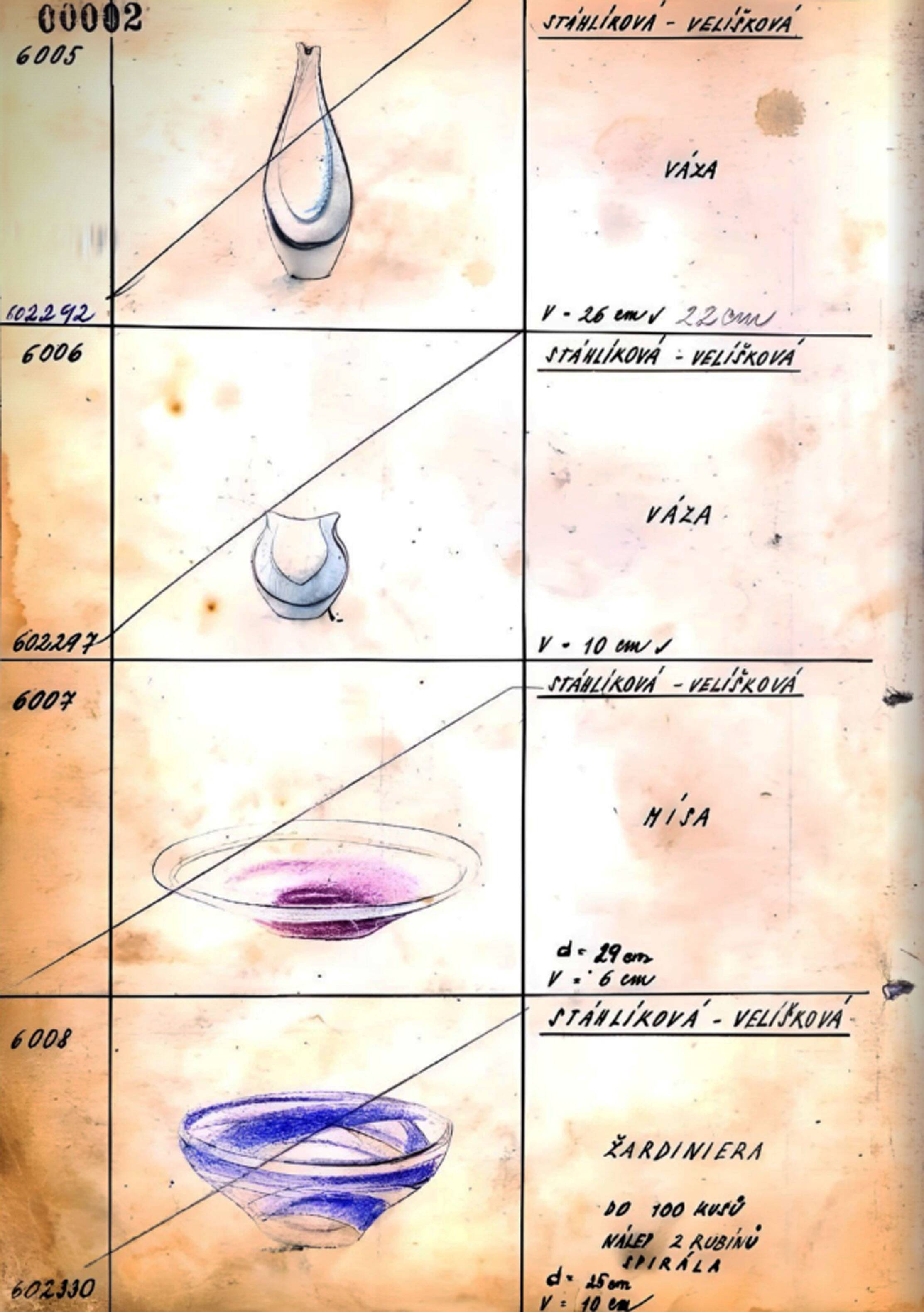 1960s Flower Vase – Model 6005 by Maria Stahlikova & Milena Veliskova