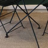 Vintage dark green metal bistro set
