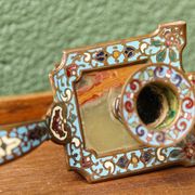 Cloisonne bronze hand candle holder, Napoleon III