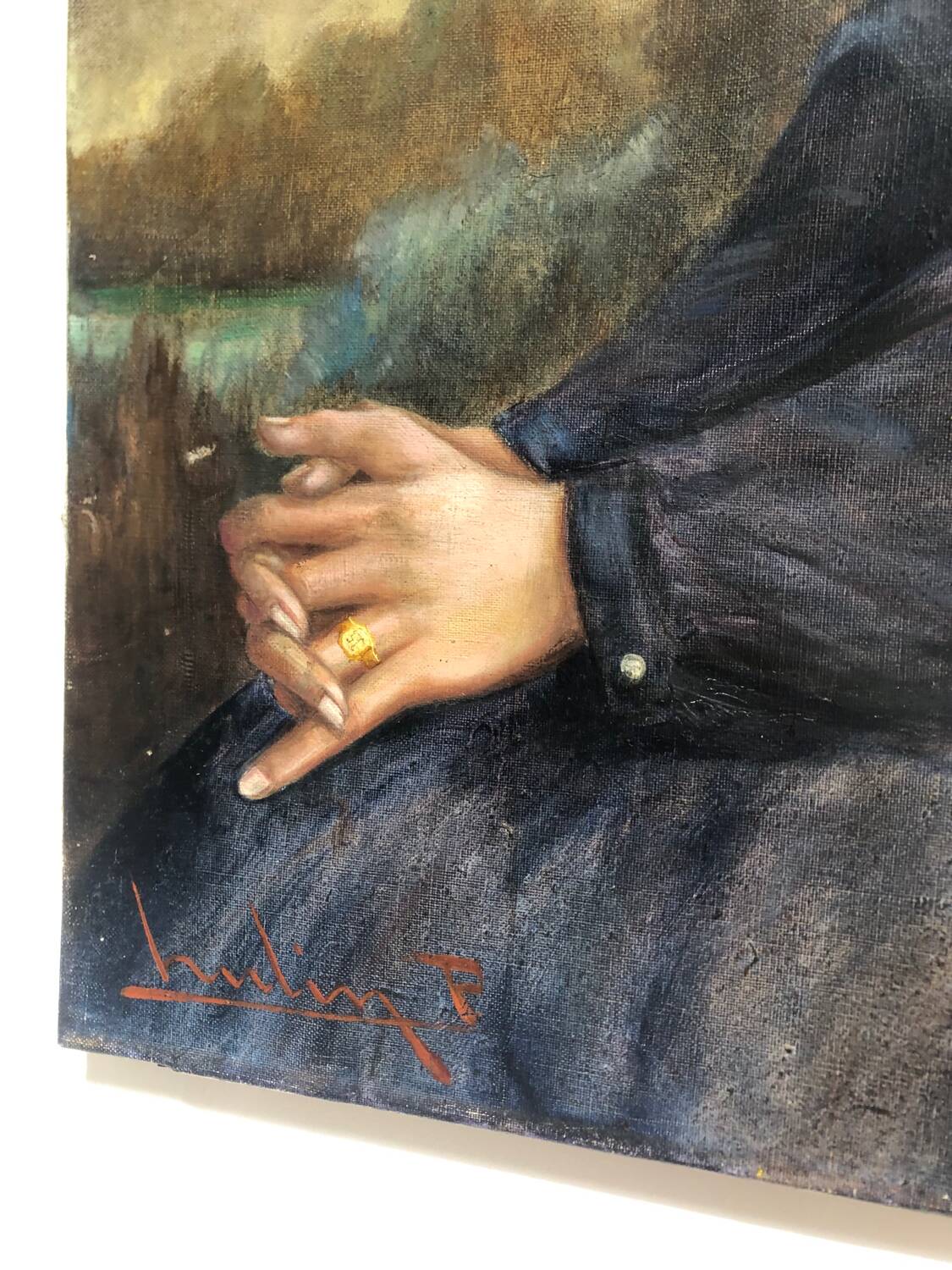 Oil portrait of a young girl by Paul Hulin