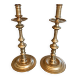 Pair of 18th century bronze candlesticks