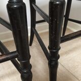 Napoleon lll chairs in blackened wood, early 20th