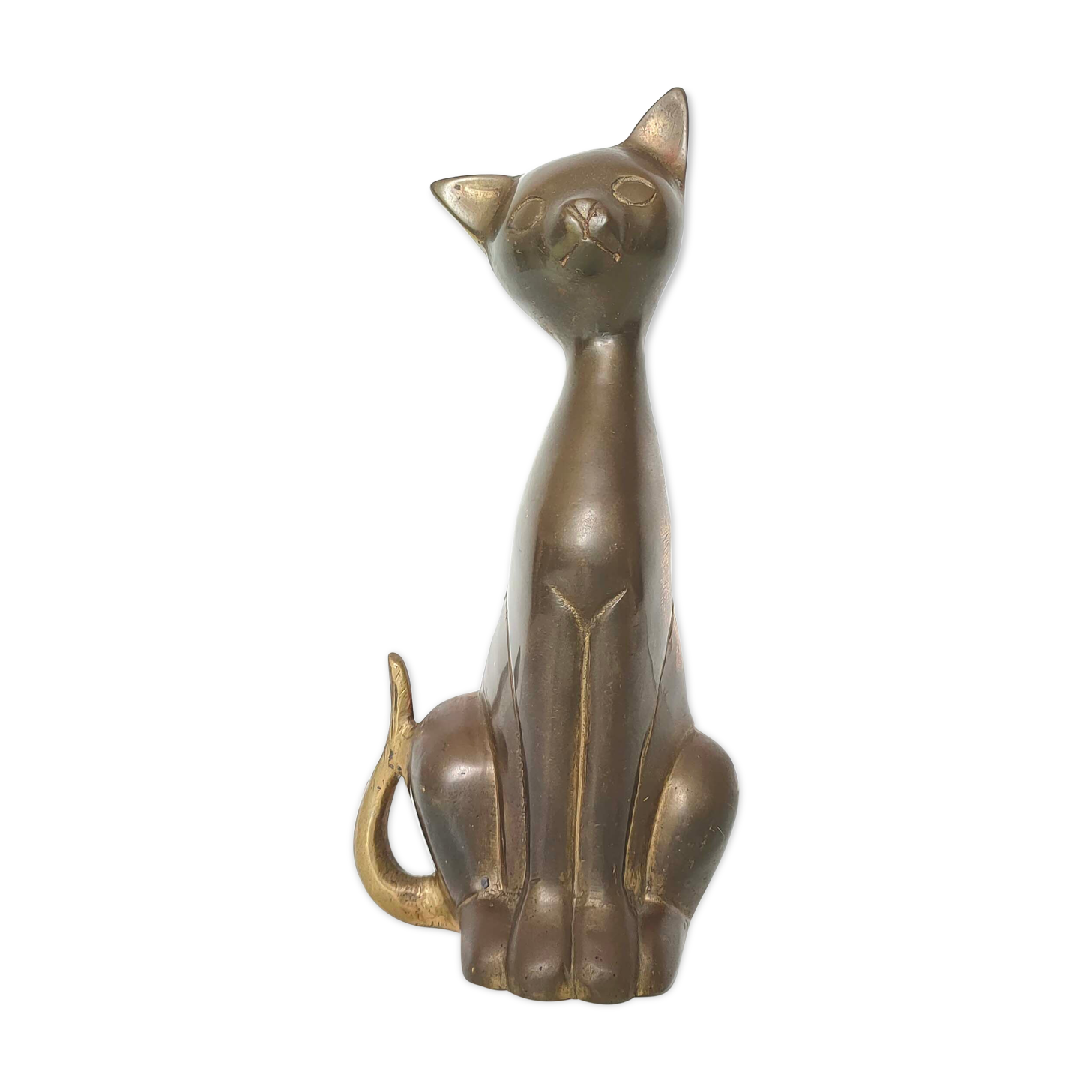 Brass cat Ht 19cm
