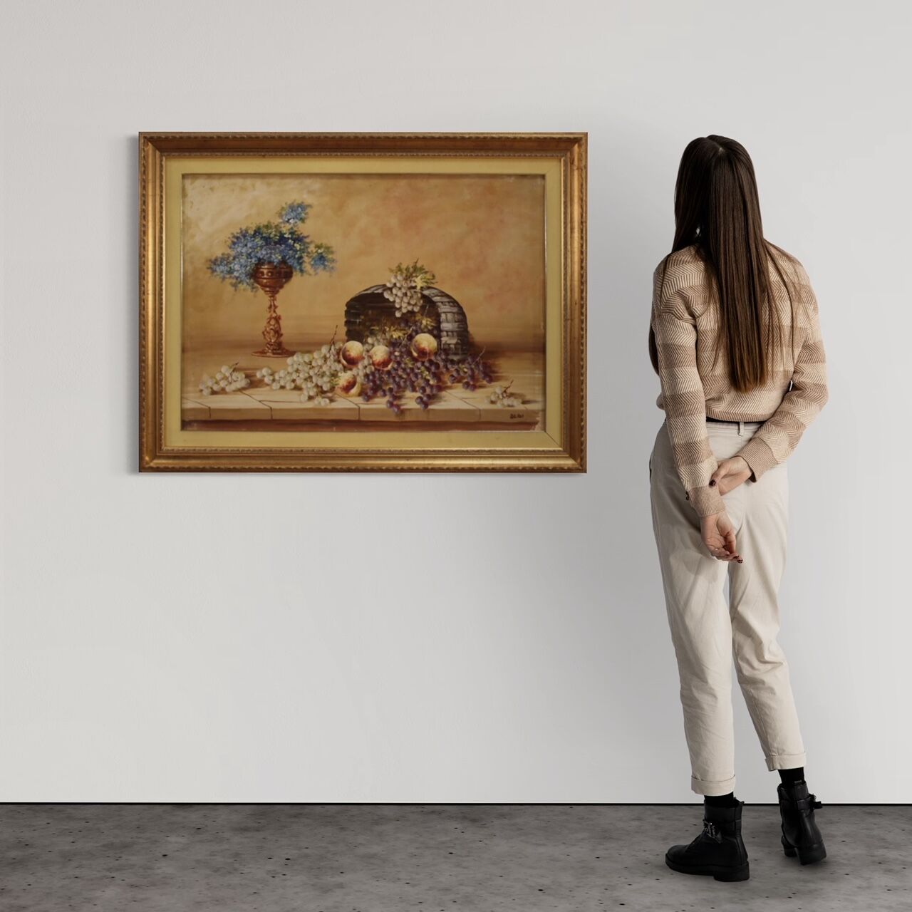 Peinture signée nature morte du 20e siècle