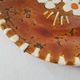 Vintage Ceramic Plate - Flower Decor - Amber Glaze