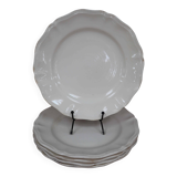 Set of 5 Sarreguemines flat plates in cream color