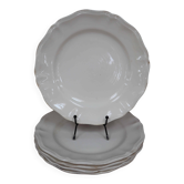 Set of 5 Sarreguemines flat plates in cream color