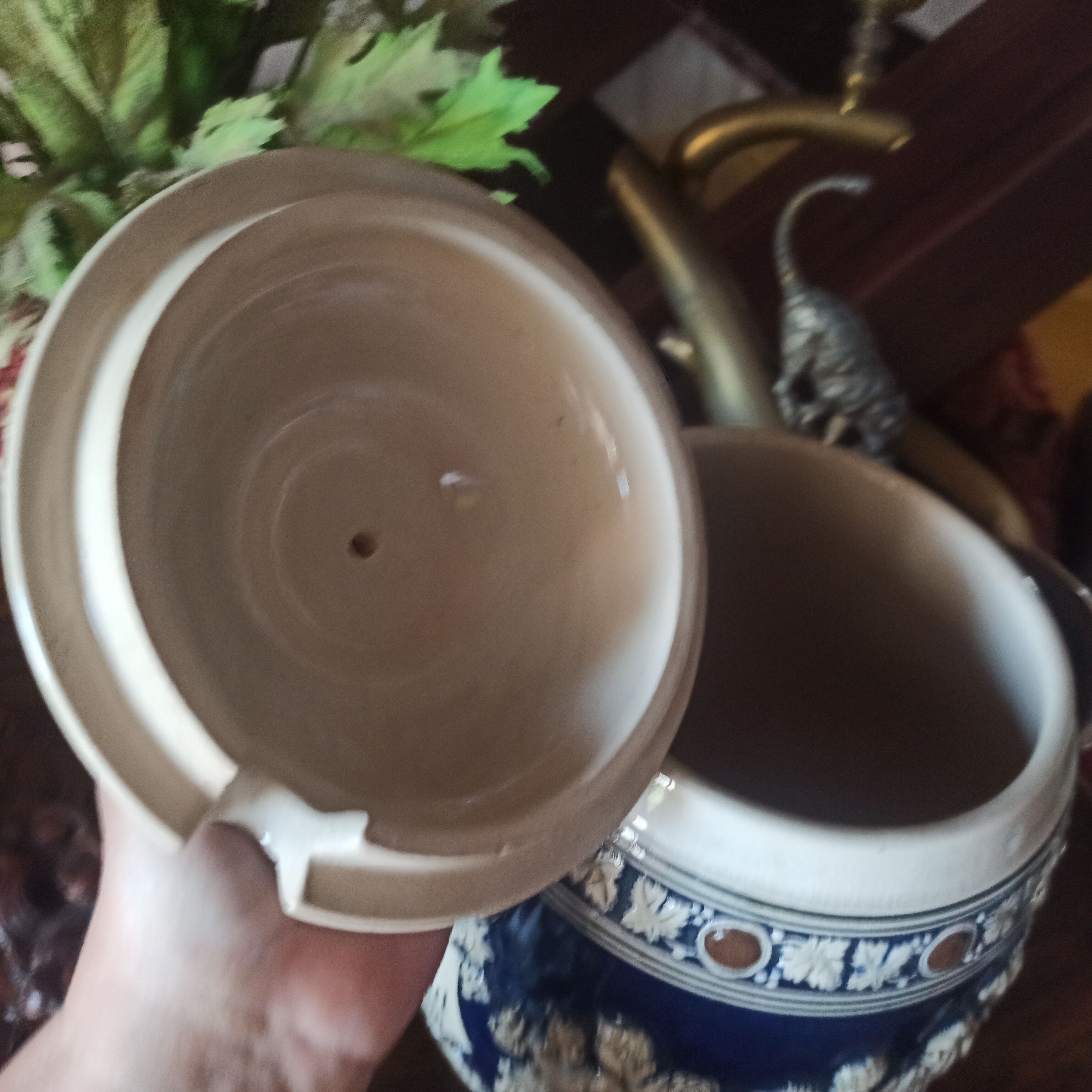 Lot de 6 chopes grès de Westerwald + grand bol + louche