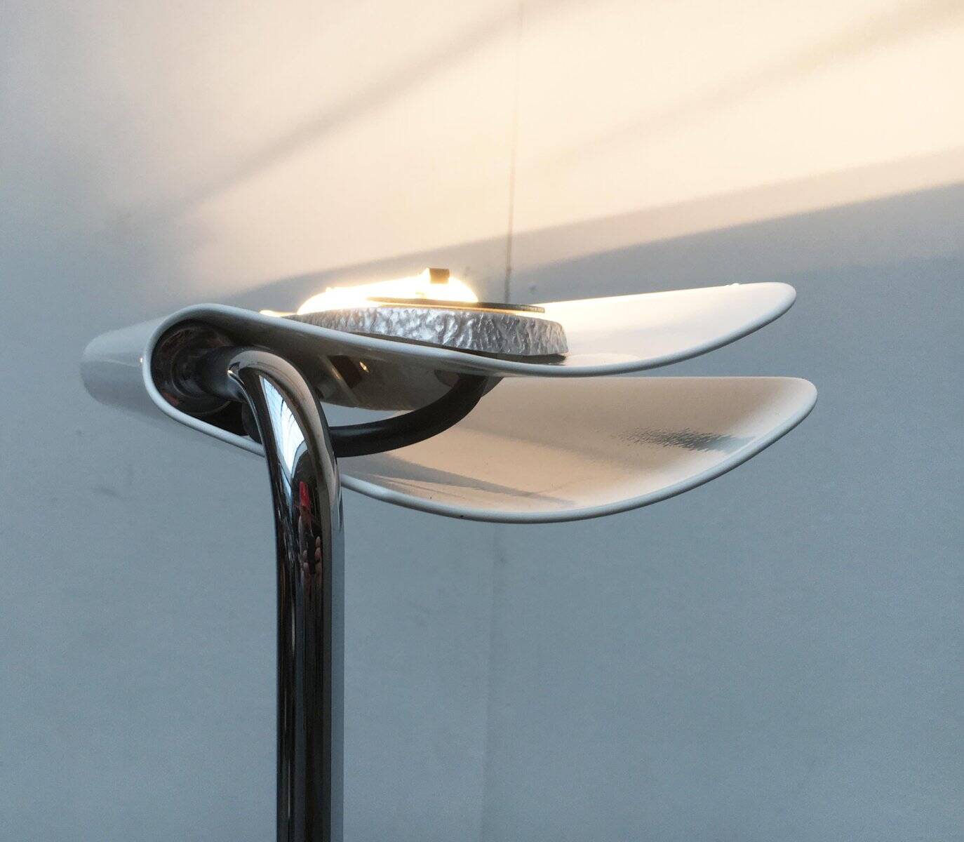 Vintage italian table lamps tegola by bruno gecchelin for blu italia, set of 2