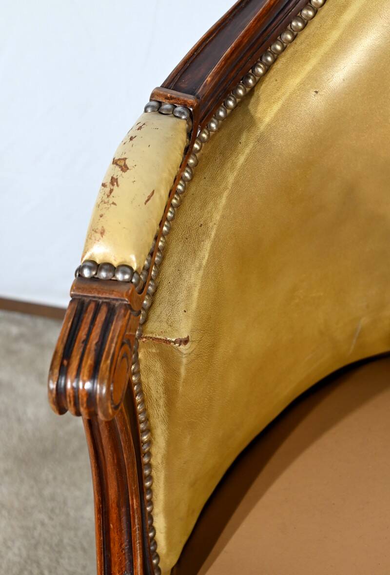 Beech Swivel Office Armchair, Louis XVI style – Late 19th century