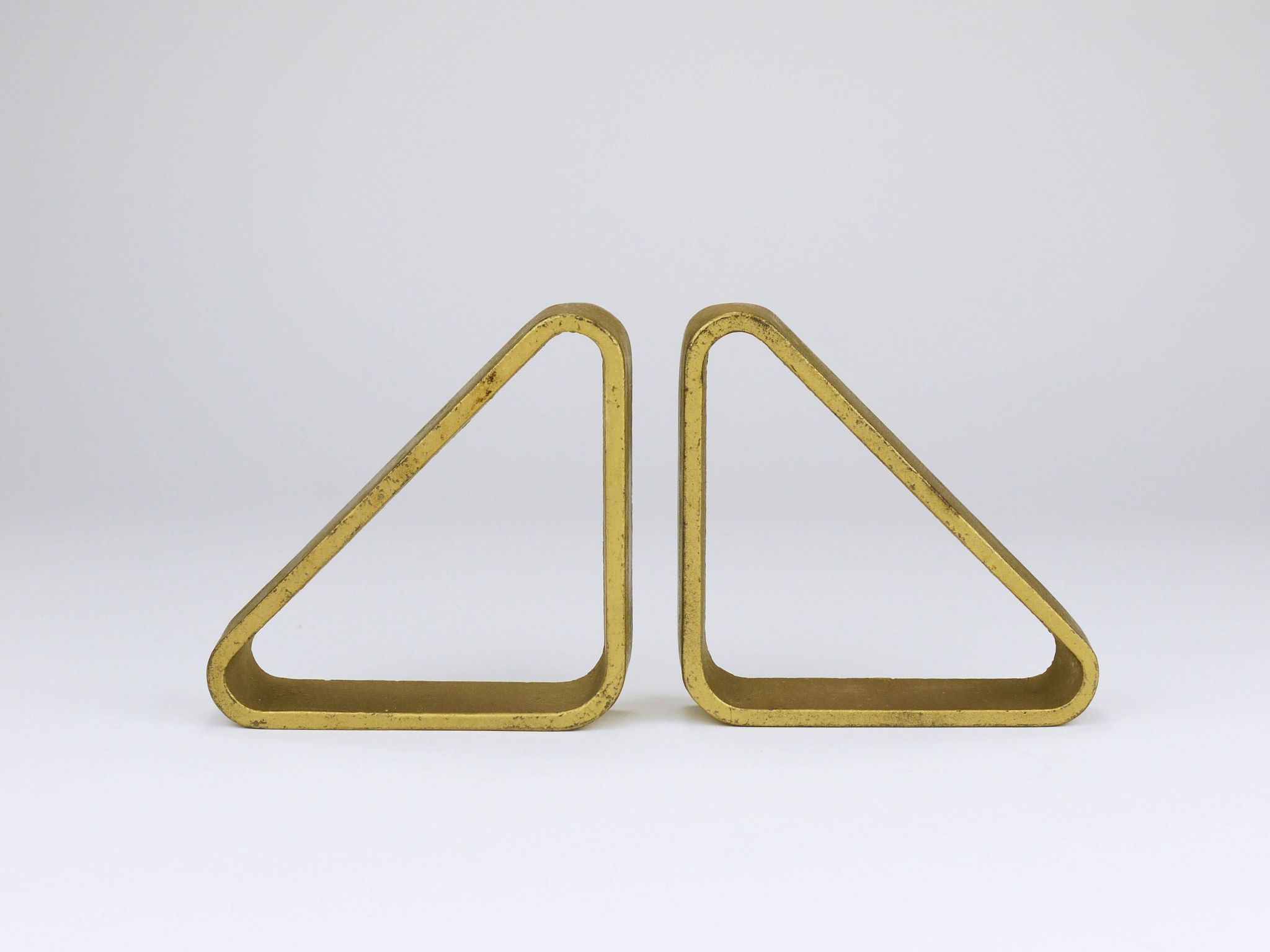 Carl Aubock III Pair of Triangular Bookends in Gilded Iron 5443, Vienna/Austria, 1970s