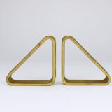 Carl Aubock III Paire de Serre-livres Triangulaires en Fer Doré 5443, Vienne/Autriche, Années 1970