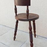 Vintage wooden stool charles dudouyt style