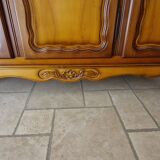 Wooden style wardrobe, 3 doors and 9 internal shelves.