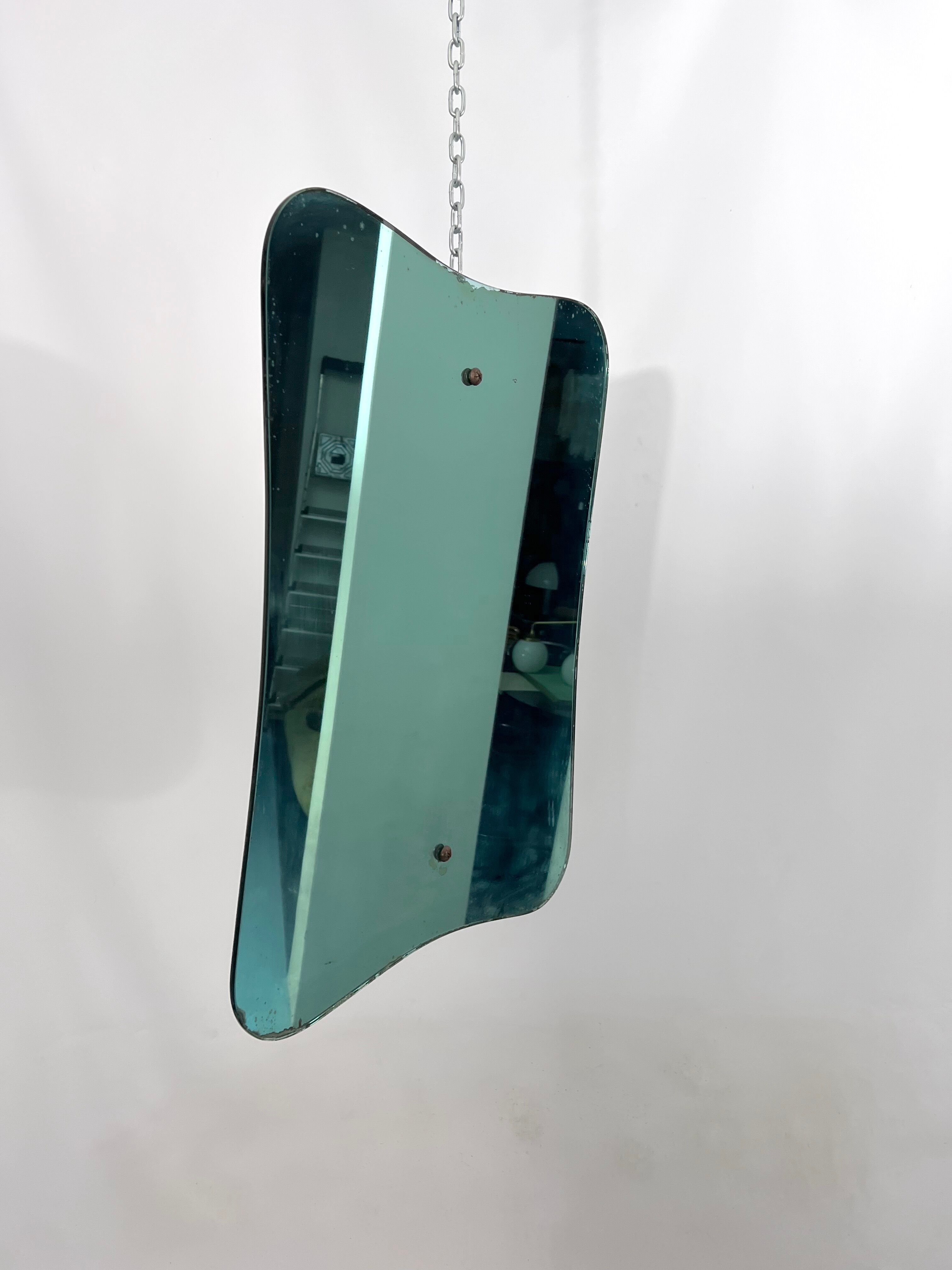Mid-century green mirror from 50s