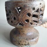 Sandstone lamp from the 60s signed Agnès Escala