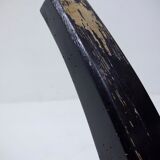 Antique wooden coffee table painted in black and incised with white painted decorations, Ettore Zaccari, Italy c 1910