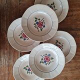 Set of 6 hollow plates Digoin Sarreguemines