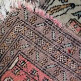 Vintage carpet uzbek bukhara handmade 46cm x 56cm 1950s, 1c765