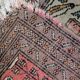 Vintage carpet uzbek bukhara handmade 46cm x 56cm 1950s, 1c765