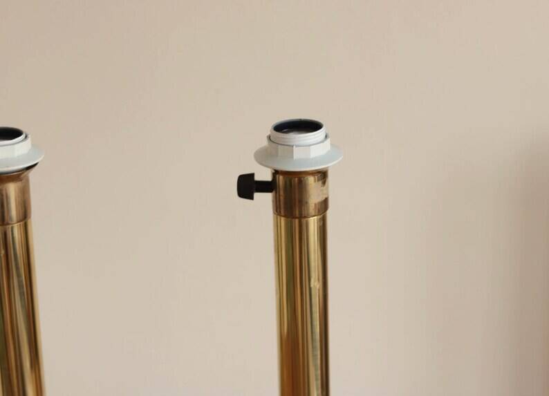 Pair of Vintage Large Brass Table Lamps