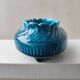 Blue glazed ceramic vase and pocket planter by Théodore Deck.