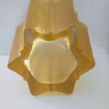 Vase forme étoile en verre jaune Art Déco Walther Glas Germany