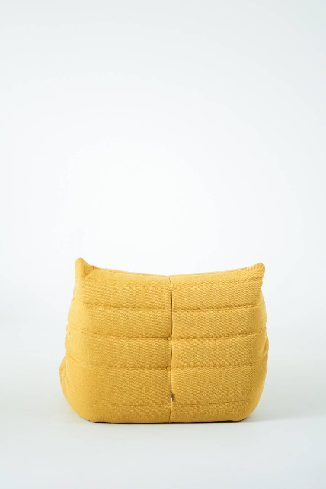 Ensemble de chaise et pouf Togo en tweed jaune