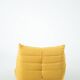 Ensemble de chaise et pouf Togo en tweed jaune