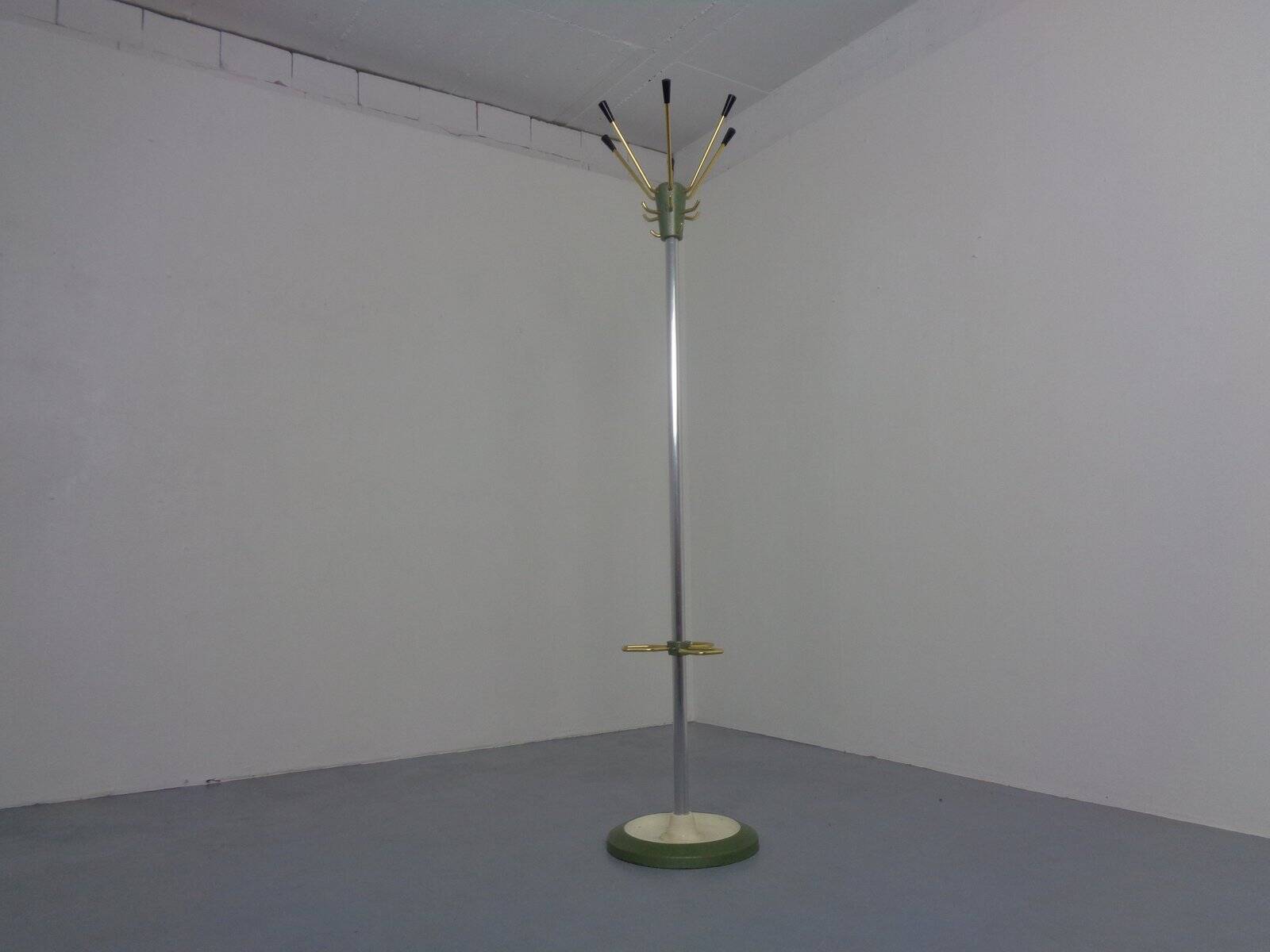 Brass & Steel Coat Rack, Germany, 1960s