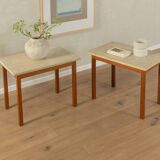 2x Travertin Side Tables