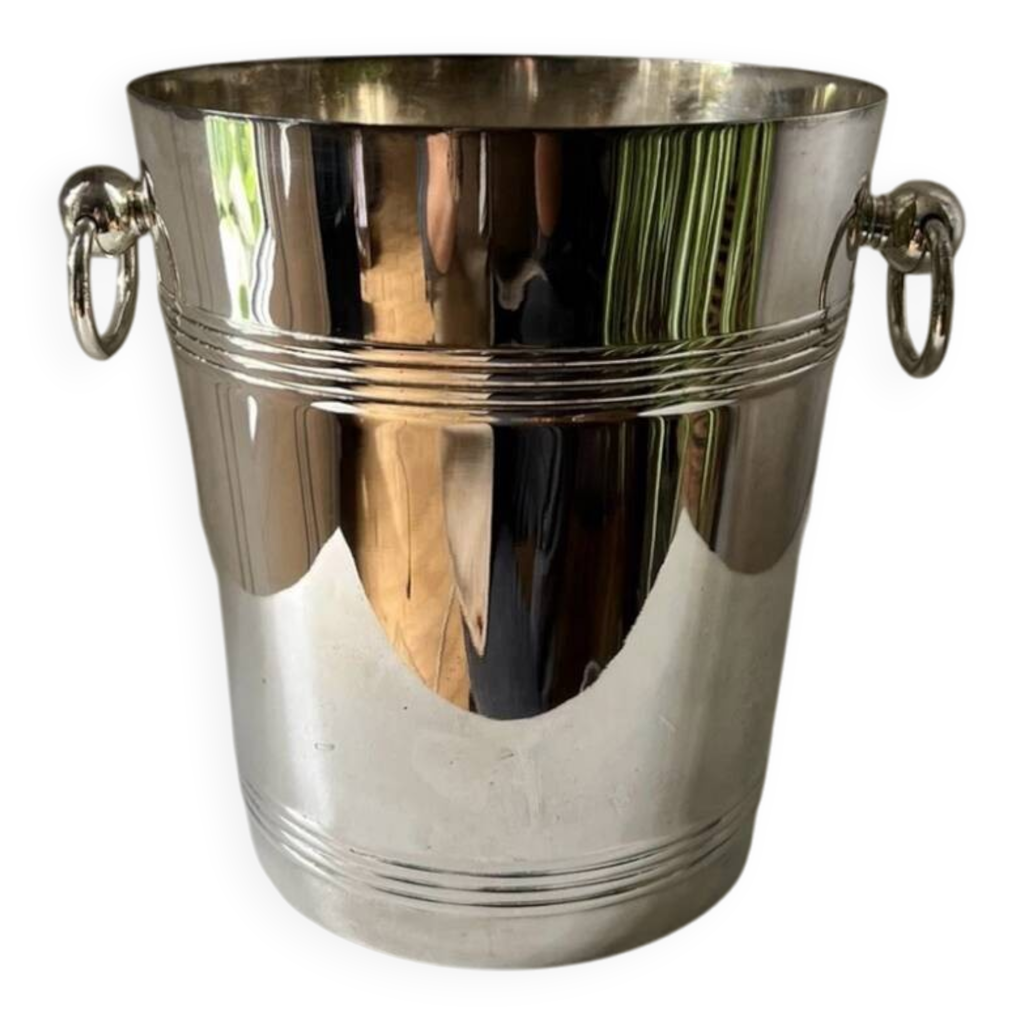 Vintage Christofle style silver metal champagne bucket