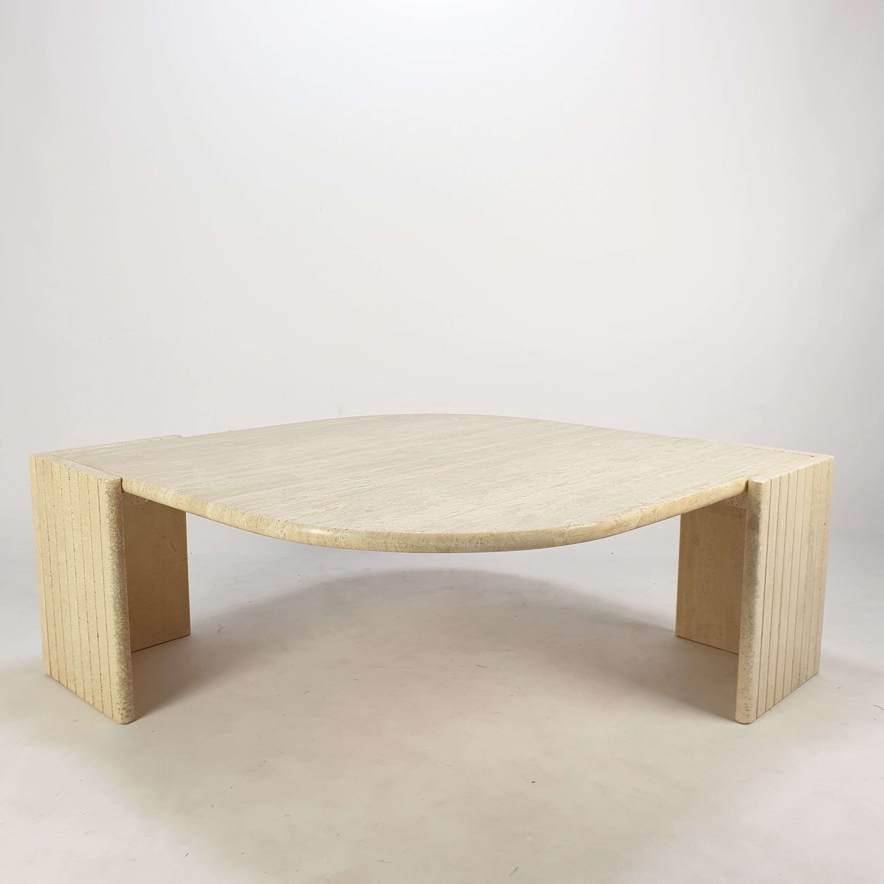Mid-Century Italian Travertine Coffee Table, 1980's