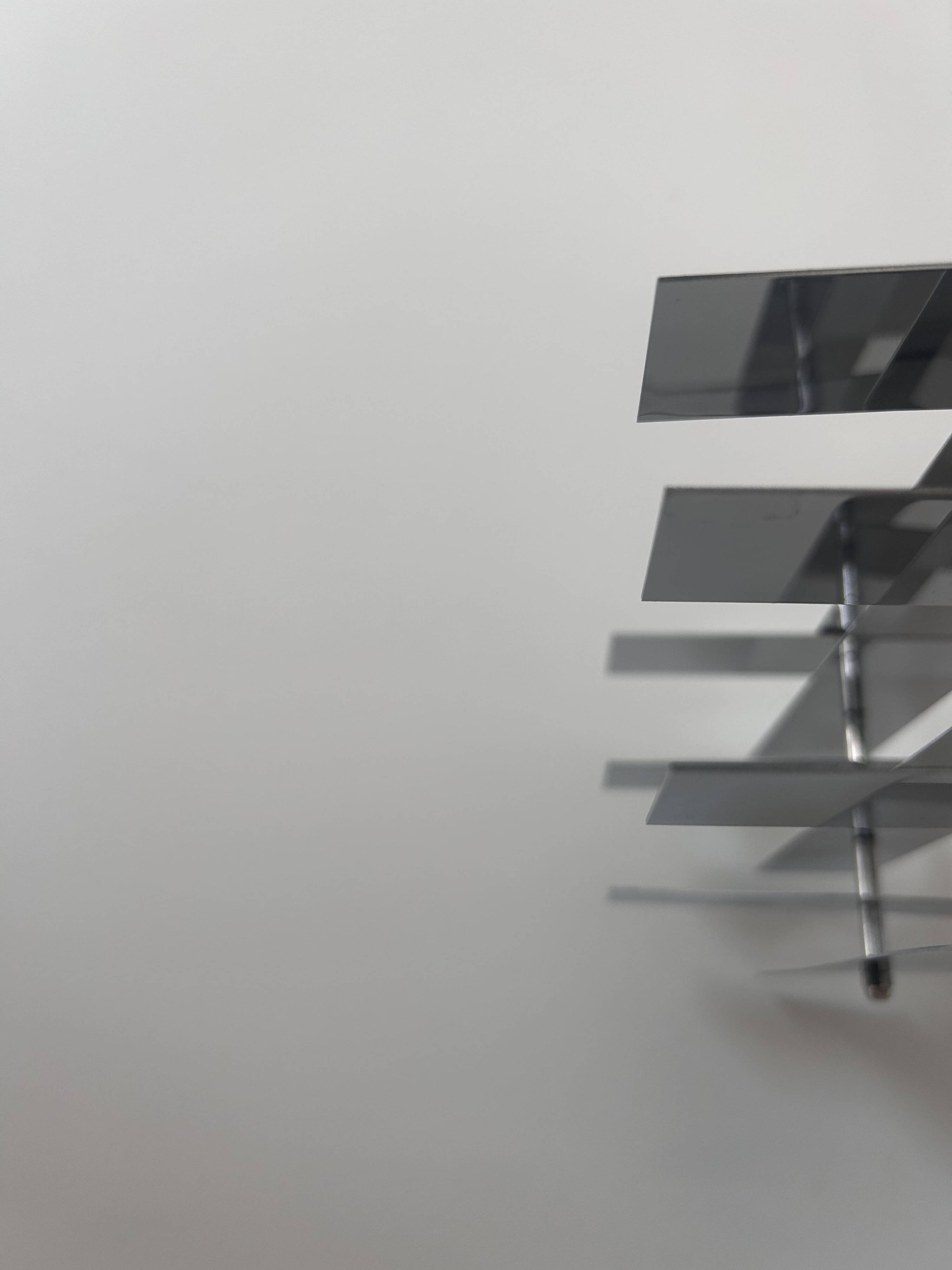 Vintage geometric pendant light, chrome metal, France 1960s