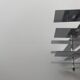 Vintage geometric pendant light, chrome metal, France 1960s